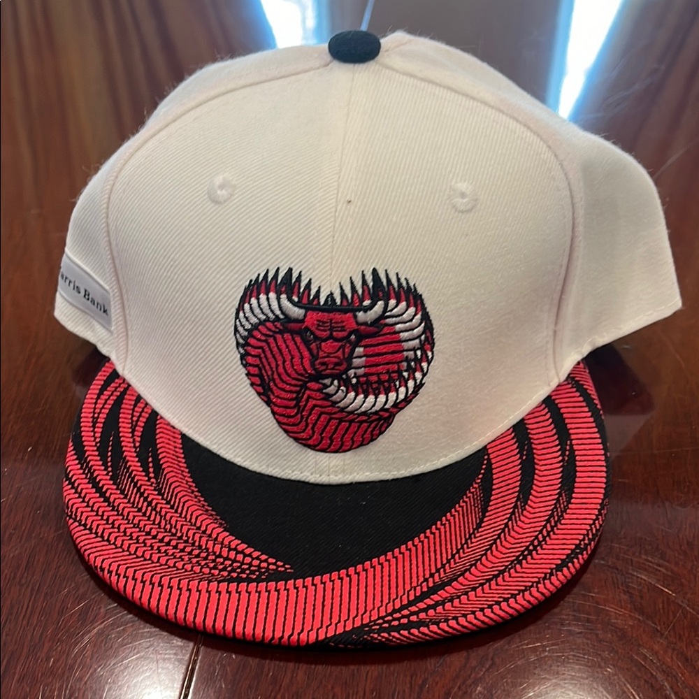 White and Red Embroidered Cap